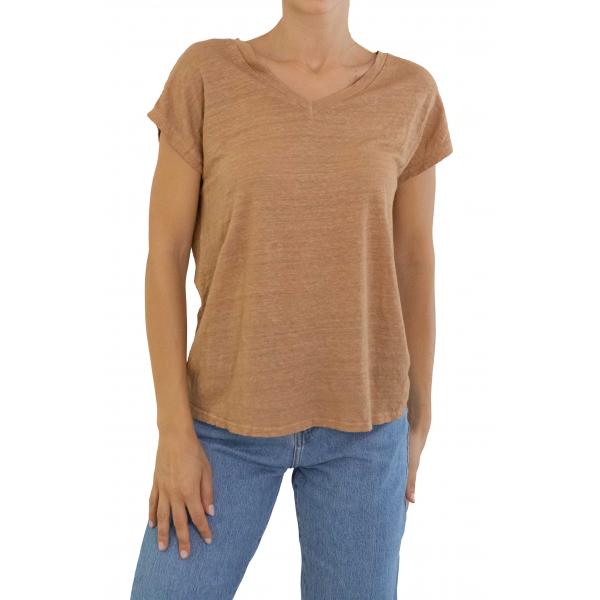 Maglia in lino con scollo a V